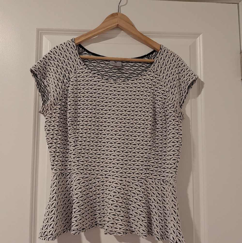 Worthington Women's Petite White Peplum Top Size PXL